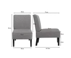 Giantex Armless Accent Chair Upholstered Fabric Side Chairs w/Comfortable Backrest Soft Padded Living Room Grey