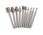 Electric Grinding Accessories 10pcs 3mm Shank HSS Router Bits Rotary Burr for Drill Woodworking Tool Set CNC Engraving