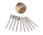 Electric Grinding Accessories 10pcs 3mm Shank HSS Router Bits Rotary Burr for Drill Woodworking Tool Set CNC Engraving