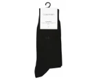 Calvin Klein Men's EUR 43-46 Cotton Rich Casual Socks 2-Pack - Black