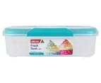 Décor 4L Fresh Seal Clips Oblong Storage Container - Clear/Blue 2