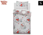 Winnie The Pooh Whimsy Cloud Reversible Single Bed Quilt Cover Set - Grey/Multi