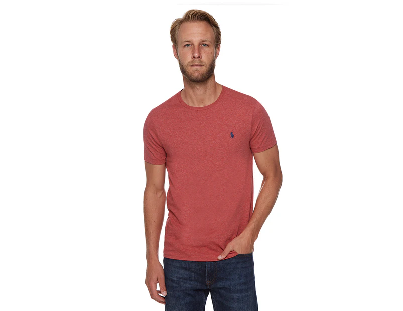 Polo Ralph Lauren Men's Short Sleeve Crewneck Tee / T-Shirt / Tshirt - Red Heather