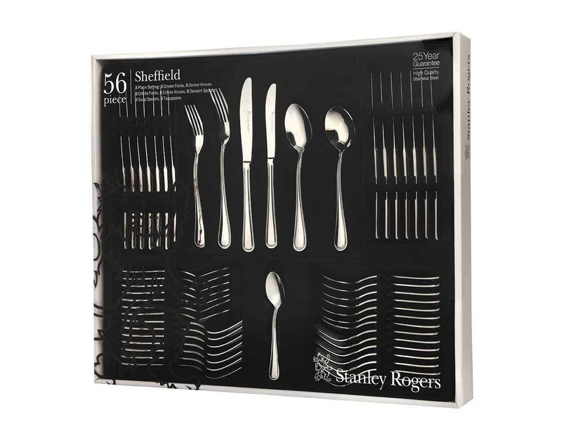 Stanley Rogers Sheffield 56 Piece Stainless Steel Cutlery Set Gift Box