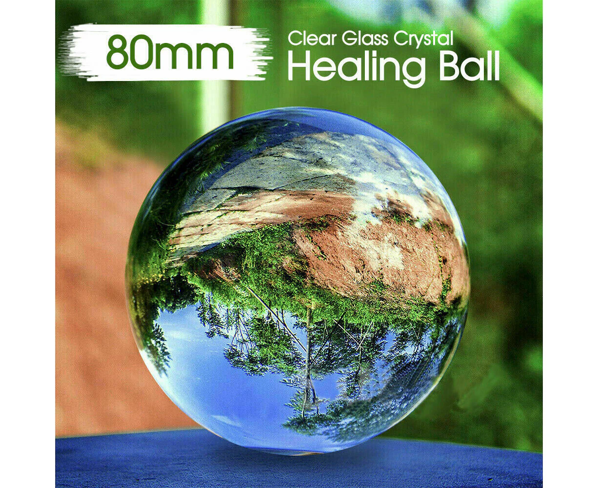 80mm Clear Glass Crystal Healing Ball Photography Lens Ball Sphere Decoration