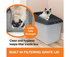 Top Entry No Mess Cat Litter Box Large Enclosed Covered Kitty Tray Hide Away