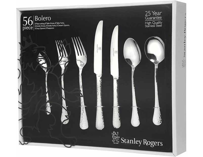 STANLEY ROGERS 56 Pieces Bolero Cutlery Gift Boxed Set Fork Knife Spoon