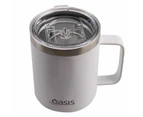 Oasis Double Wall Coffee Mug 400ml Vacuum Insulated Travel Cup w/ Lid White