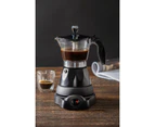 Leaf & Bean Eletric Espresso Maker Italian Coffee Percolator 3 cup Black/Silver