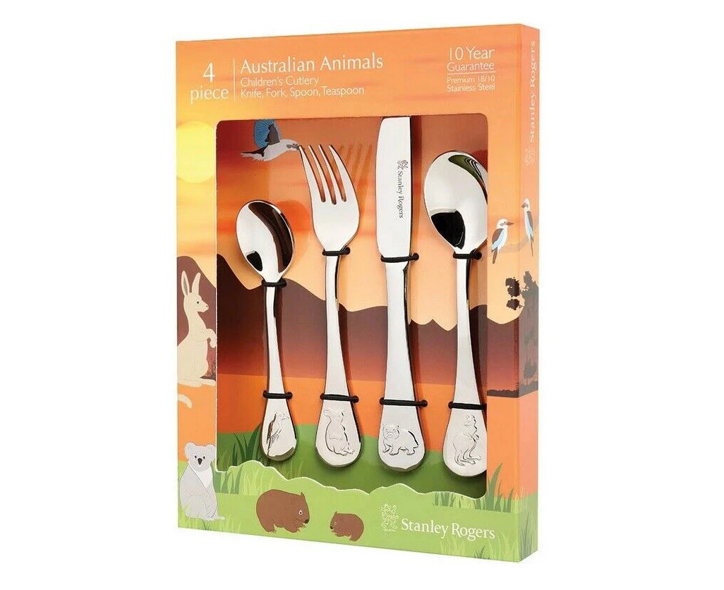 Stanley Rogers Children's Cutlery 4 Piece Set - Australian Animals Gift Box