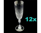 12 Clear Acrylic Champagne Flutes