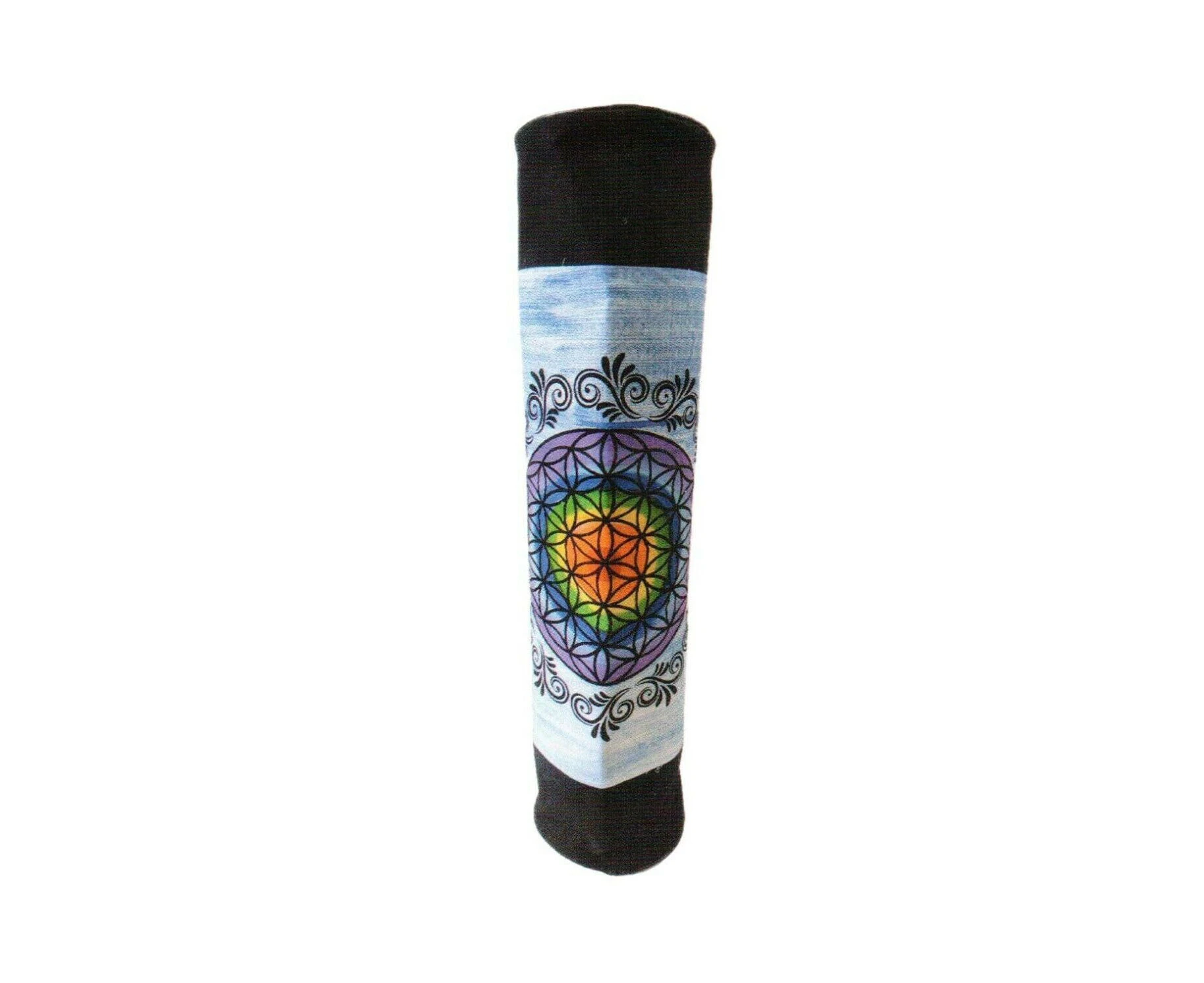 Yoga Pilates Shoulder Bolster Bag Mat Carrier 7 Chakras Flower of Life Blue