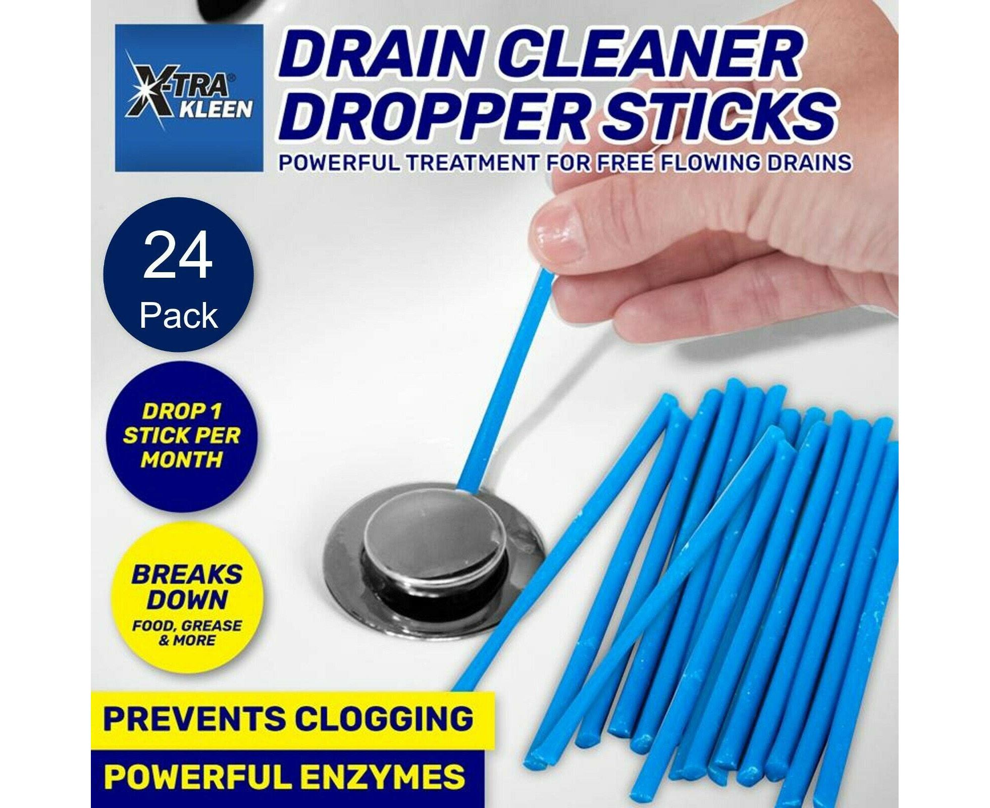 Drain Sticks Drain Stix Drainstix Drain Cleaner Sticks for Drains Drain  Cleaner Sticks for Clogs Remover Eliminating Smelly Odor Sink Disposable  Drain