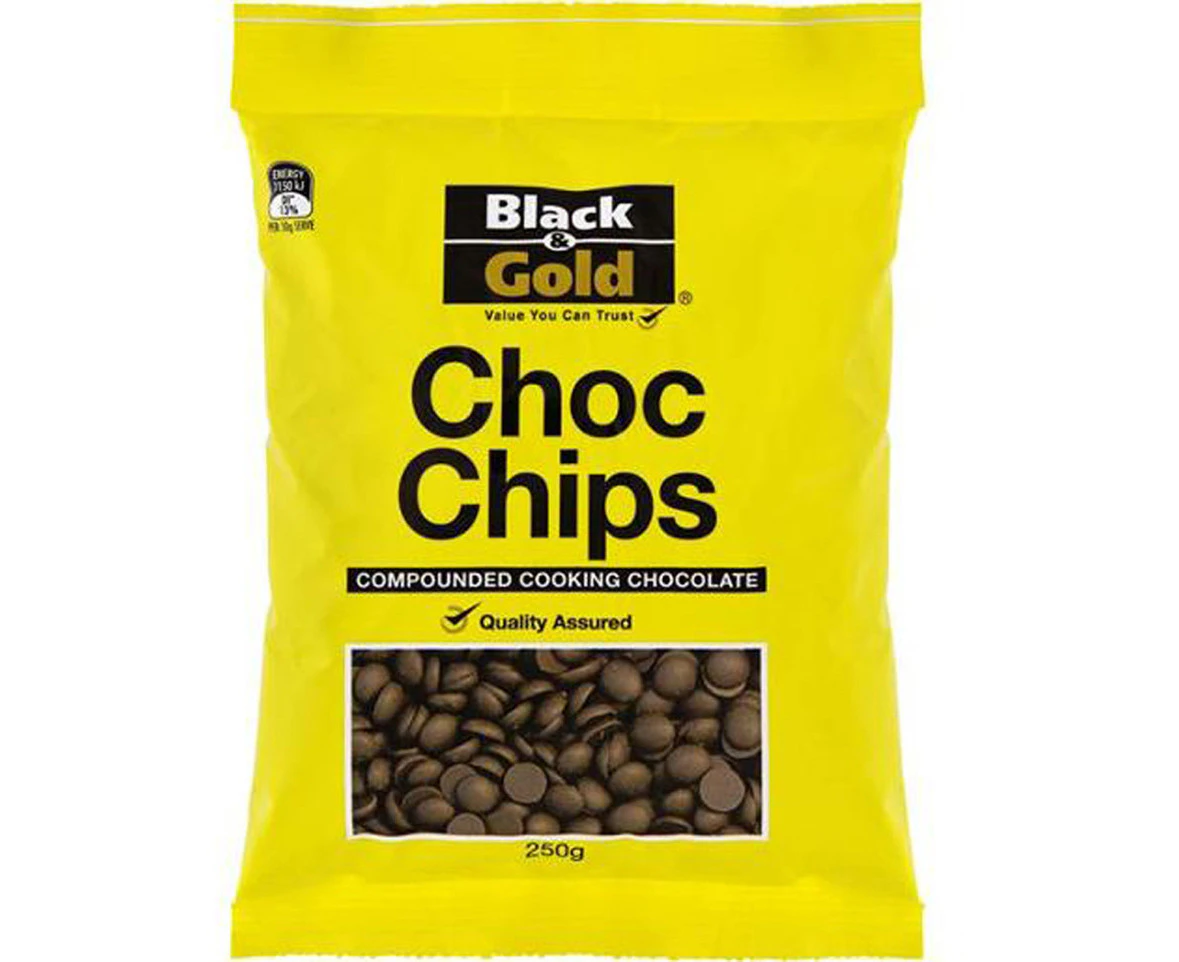 Black & Gold Chocolate Chips Compounded Cooking Chocolate 250g