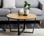 Cooper & Co. 77cm Arizona Round Coffee Table - Natural/Black