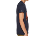 Superdry Men's Vintage Varsity Tee / T-Shirt / Tshirt - Atlantic Navy Grit/White/Orange