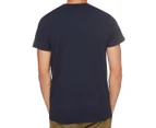 Superdry Men's Vintage Varsity Tee / T-Shirt / Tshirt - Atlantic Navy Grit/White/Orange