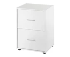 Lovisa 2-Drawer Filing Cabinet Pedestal Storage Cabinet - White - White