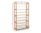 Artiss Shoe Rack Bamboo Shoe Storage 10-tier 50 Pairs