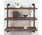 Artiss Pipe Shelf Wall Shelf Industrial 92cm 3 Tier