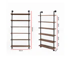 Artiss Floating DIY Pipe Shelf 6 Tiers - IRA