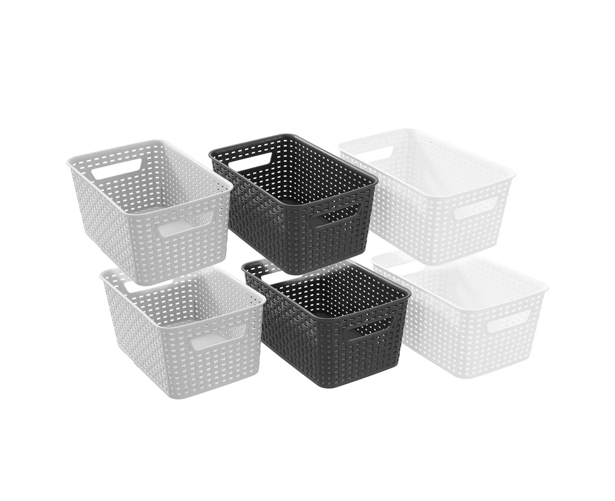 6x Boxsweden Woven Storage/Container Basket Organiser 28x18.5x13cm BPA Free Ast