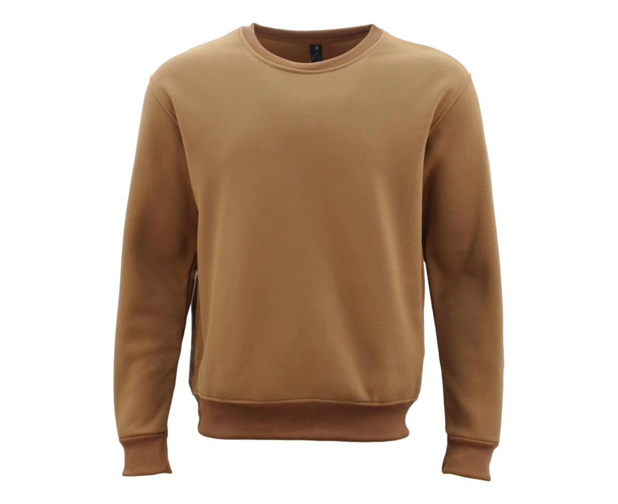 FIL Unisex Fleece Crew Neck Jumper w Pockets - Mocha