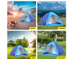 Mountview Pop Up Tent Beach  Camping Tents 2-3 Person Hiking Portable Shelter - Blue