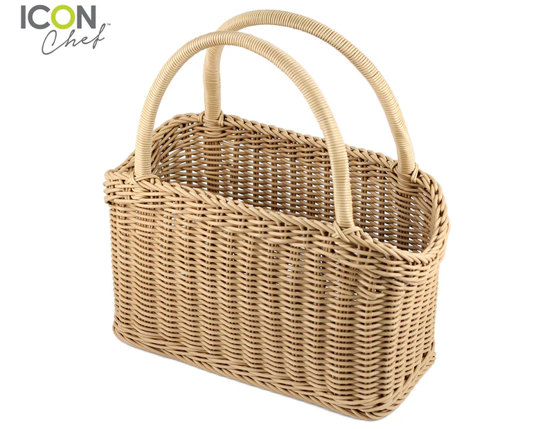 Icon Chef 46cm Woven Carry Basket - Khaki