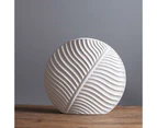 Palmleaf Round Ceramic Vase White Large