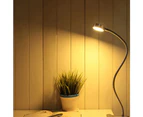 LED Reading Eye Protective Desk Lamp with Clamp - Silver