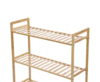 Boxsweden 68x100cm 4-Tier Wooden Bamboo Storage Shelf Home Organiser Rack Stand