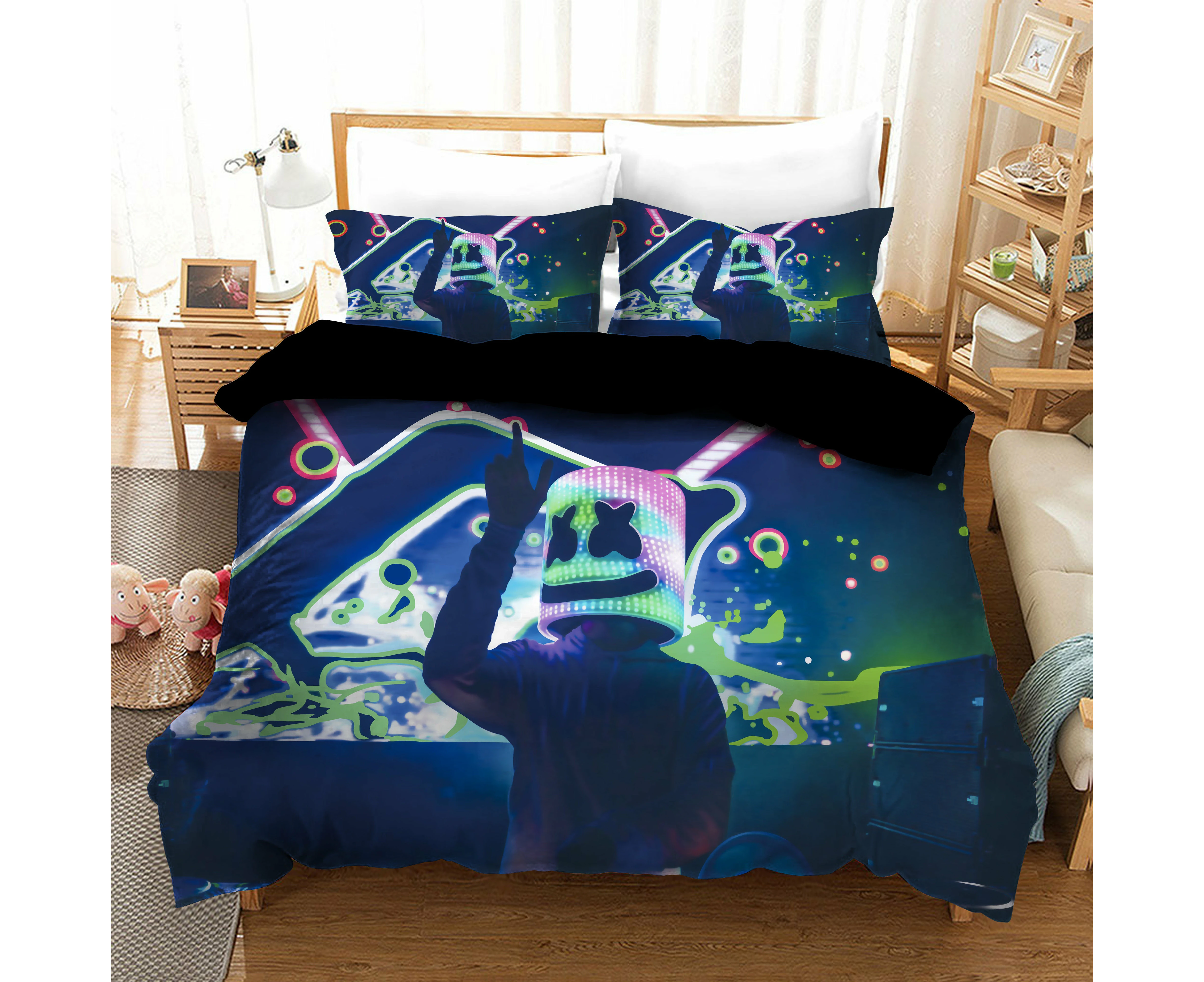 Dj Marshmello Quilt Doona Duvet Cover Pillow Case Set