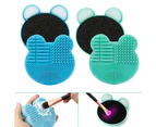 2 Pack makeup Brush Cleaning Mat With Removal Sponge-Cute-Mint Green & Blue