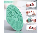 2 Pack Silicone Makeup Cleaning Brush Scrubber Mat Cosmetic Brush Cleaner-Mint Green