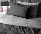 Sheraton Luxury Maison Indi Stripe Vintage Wash Quilt Cover Set - Coal