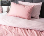 Sheraton Luxury Maison Indi Stripe Vintage Wash Quilt Cover Set - Rose