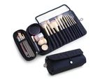 Portable Makeup Brush Organizer Makeup Brush Bag For Travel Can Hold 20+ Brushes-Black