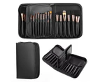 Professional Makeup Brushes Organizer Bag Cosmetic Leather Case-Black