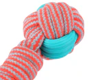 Paws & Claws 28cm Stretch & Fetch Tennis Ball Bone Dog Toy - Red/Blue