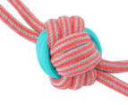 Paws & Claws 35cm Stretch & Fetch Knotted Double Tugger Dog Toy - Red/Blue