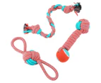 Paws & Claws 35cm Stretch & Fetch Knotted Double Tugger Dog Toy - Red/Blue