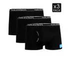3x - Boxer Briefs Mens Cotton Trunks - Frank and Beans Underwear - Black