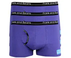 3x - Boxer Briefs Mens Cotton Trunks - Frank and Beans Underwear - Navy Purple