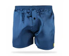 Mens Satin Boxer Shorts 3 Pack Frank And Beans Underwear - Navy