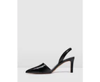 Jo Mercer Women's Kyra Mid Heels Leather Shoes - Black Croc