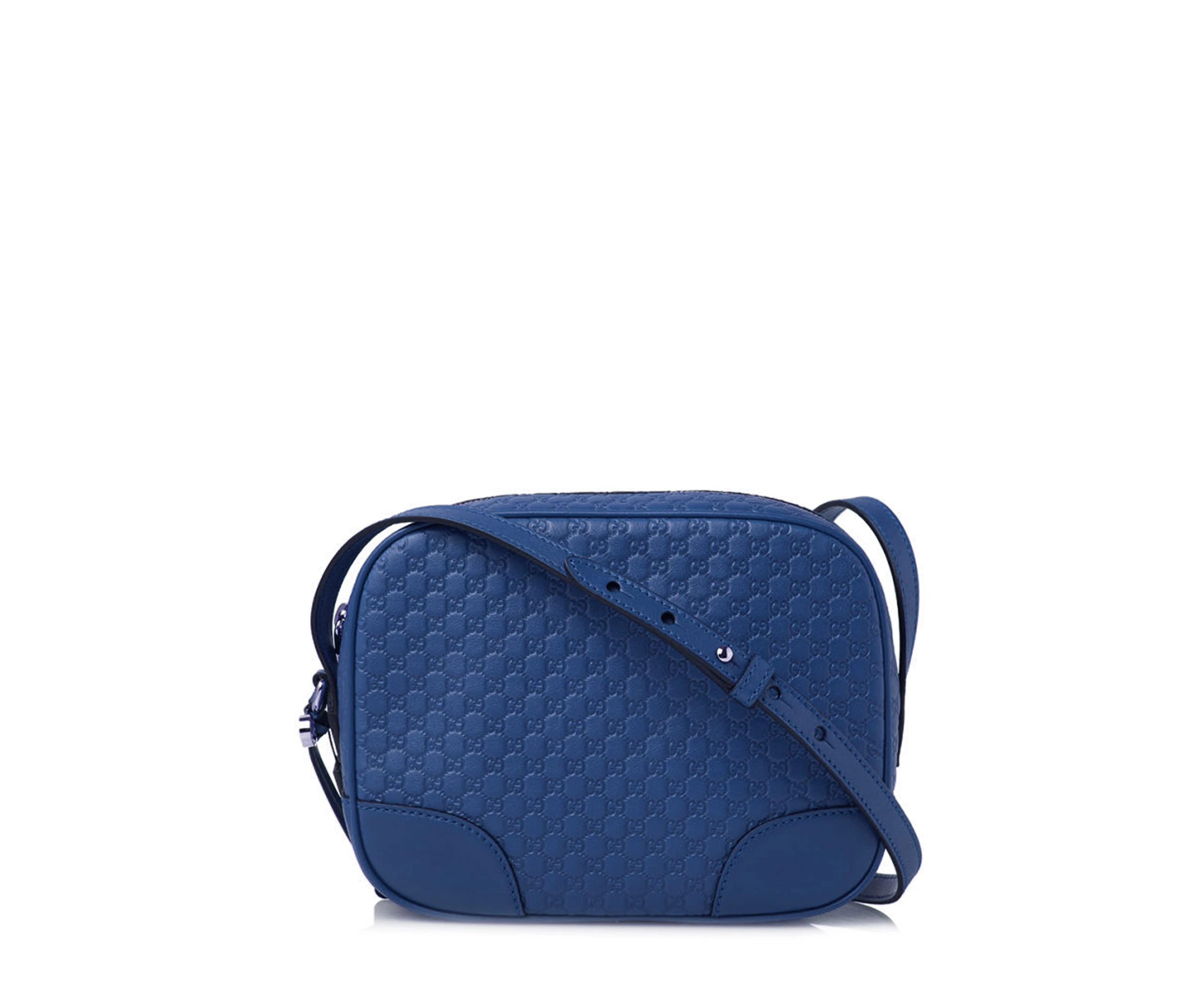 Gucci Women Guccissima GG Leather Crossbody Bag - Blue