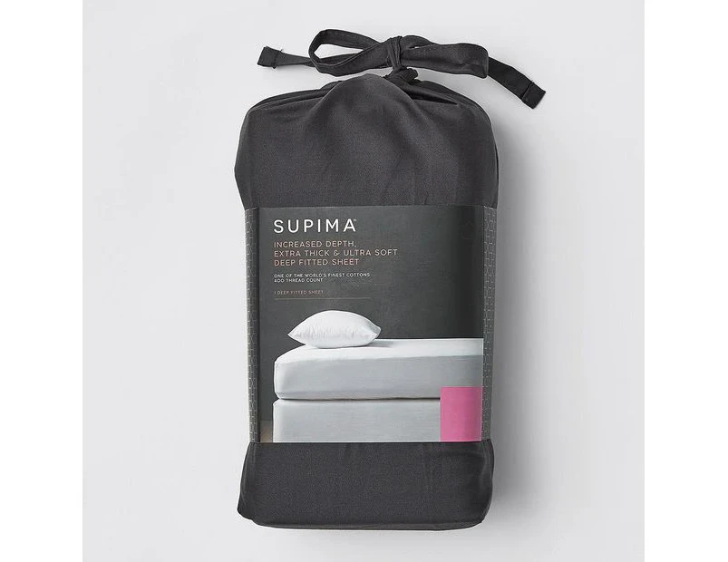 Supima 400 Thread Count Deep Fitted Sheet - Grey