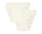 2PK Hestia Heroes Hi-Cut Womens Underwear Undies Panties Briefs Cream W10032 Ladies