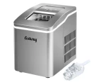 Costway Portable Ice Maker Ice Cube Machine Countertop Bar Cafe w/Scoop,Silver